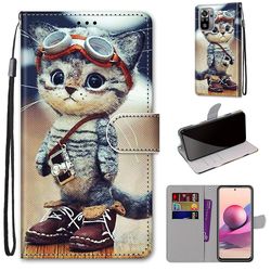 Foxdock Sag for Xiaomi Redmi Note 10 4g / 10s Creative Pattern Tui Magnetisk Card Holder Wallet - Kitten