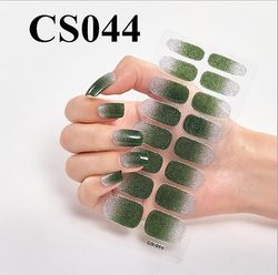 16 stykker / ark Fuld dækning indpakket neglelak sticker strimler Nail Art Dekoration Solid Color CSO44 1pcs