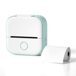 Mini Pocket Printer Bærbar Bluetooth-kompatibel termisk skriver Blekkfri klistremerkeskriver Grønn