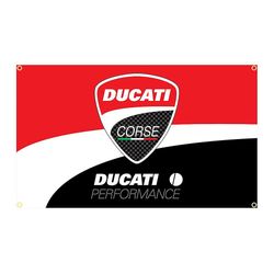 Ducati Performance moottoripyörälippu polyesteripainettu kilpajoukkueen banneri Koti- tai ulkosisustus A 120 x 180cm