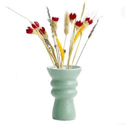 Keramisk vase i europæisk stil, grov keramisk tørret blomstervase E-Grøn
