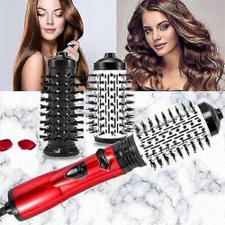 3in1 kuumailmamuotoilija ja 360 pyörivä hiustenkuivaaja kuiva kuiva kiharat hiukset suoristaa harja A only 5 hair clips