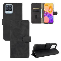 Etui til Realme 8 4g / 8 Pro Cover Premium læder med kortholder Flip Folio magnetisk etui Etui Coque - Sort