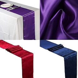 12 x 108 tommers Satin Table Runner Wedding Venue Borddekorasjon Party Desk Dekor Jikaix Marineblå