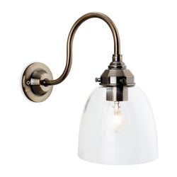 Firstlight Lighting Victoria 1 Lys væg lys antik messing, klar glas skygge, E27