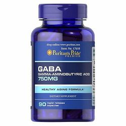 Puritan's Pride GABA (gamma-aminovoihappo), 750 mg, 90 kapselia