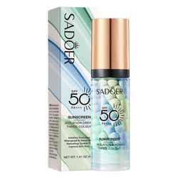 SADOER 3-in-1 Color Correcting Primer SPF50 aurinkovoide ja öljyntorjuntameikkipohjavoide, One Step Color Corector Serum Primers 40g