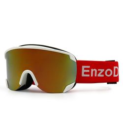 Lbq Enzodate Ski Sne Briller Dual Lens Anit Tåge Uv Beskyttelse Vintersport Visir Snowboard Solbriller Red