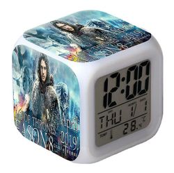 Bimirth Game Of Thrones Vækkeur Farverige glødende Night Light Bedside Vækkeur-stil D