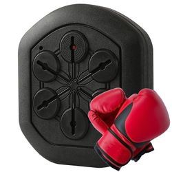 Liteboxer Music Electronic Boxing Wall Target med baggrundsbelysningstilstand og Smart Bluetooth-opgradering, 100% NY Sort
