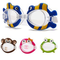 Silikon Kids Anti Fog Svømming Briller Dykking Surfing Goggles Cartoon Design For Boys Girls Bading Summer Swim Eye Wear Penguin