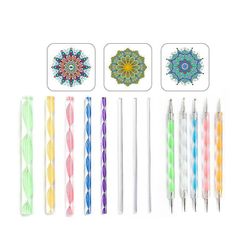 16 Pcs mandala maleri værktøj skabelon diy graffiti kunst søm forsyninger at08