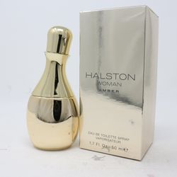 Amber Kvinner av Halston Eau De Toilette 1.7oz/50ml Spray Ny Med Box 1.7 oz