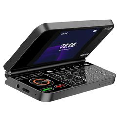 Avizar Taitettava matkapuhelin 2G Dual SIM näytön akku 1350mAh, musta