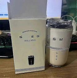 Smeg termoskuppi kuuma kahvi eristetty ruostumattomasta teräksestä valmistettu lämpölasimuki urheilupullo lokerolla vesi valkoinen termos 350ml