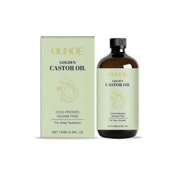 Luomu risiiniöljy 100 ml kylmäpuristettu risiiniöljy heksaaniton | Edistää hiusten kasvua, ripsien ja kulmakarvojen parantamista | Ihon ja päänahan...