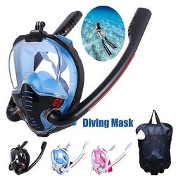 Snorkling Mask Vuxen Underwater Anti Fog Full Face Diving Mask Snorkel Dykning Skyddsglasögon Simning Snorkel Dykutrustning Vitt rosa S-M