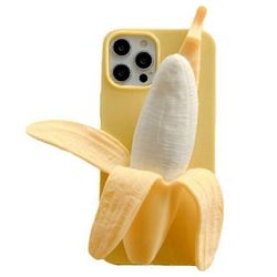 16 Pro Case 3D Banana Decor Stress Relief -silikonisuojakuorelle