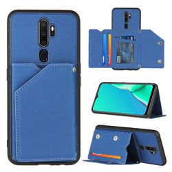 Gangxun Case For Oppo A9/a5 2020 Vintage Cuir Cover Læderetui Kofanger - Bleu