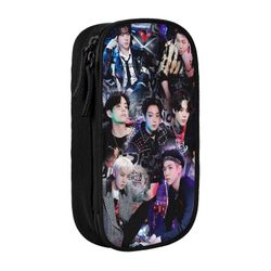 i185 BTS-kynäkotelo Rakasta itseäsi suurikapasiteettinen kynäkotelo kaksinkertaiset vetoketjut maailmankiertue Jimin Suga V Jungkook RM kynälaukku ...