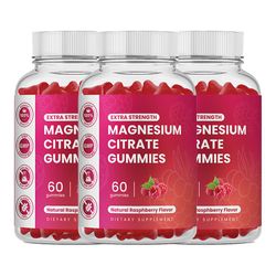 3 Pack Extra Strength Magnesium Gummies 255 mg (elementärt magnesium) per portion - 60 Vegan Gummies - främjar hälsosam avkoppling, muskler, ben & ...