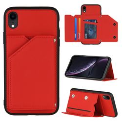 Gangxun Sag Til Iphone Xr Vintage Cuir Cover Læderetui Kofanger - Rouge