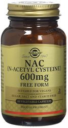 Solgar NAC (N-asetyyli-kysteiini) 600 mg Kasvis kapselit, 60