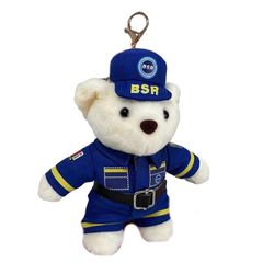 ihana poliisikarhu avaimenperät söpö pehmoeläin riipus auto avaimenperä reppu koristelaukku viehättävä korut lahja valkoinen