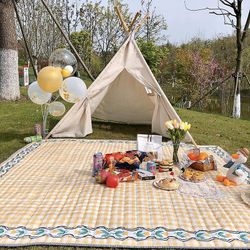 Yunshu Fortykket vandtæt picnicmåtte, Udendørs campingmåtte, Blød picnicmåtte FARVE 5
