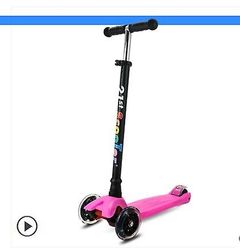 21ste Scooter Barnas Scooter Fire runde av den 3 år gamle babyen 2 år gammel -6 år gammel Barn av et kjøretøy Sliding Bloc pink