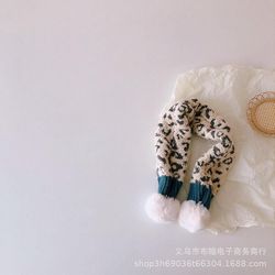 Personlighed Leopard Print Cross Vinter Pels Pære Baby Varm Hagesmæk Sæt beige