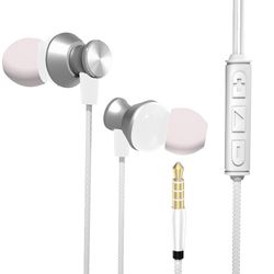 In-ear øretelefon universell 1.2m 3.5mm kablet kontroll sport headset for mobile Phone_da Hvit