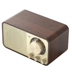 kannettava retro fm-radio massiivipuu vintage-radiovastaanotin langaton subwoofer bluetooth-kaiuttimen ääni As Shown