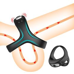 Happyshop Sperm Lock Ring Male Sperm Lock Triangle Ring USB-lading Vibrasjon Massasje Male Masturator morsomme produkter