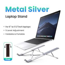 Ugreen Laptop Stand Holder For Macbook Air Pro Sammenleggbar Aluminium Notebook Stand Tablet Stand Laptop PC-støtte Macbook Stand Metall Sliver