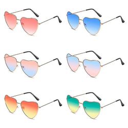 hjerte formet kjærlighet rimless solbriller, 6 stk hjerteformede solbriller godteri farge