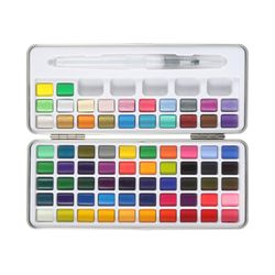 H&B Vesivärimaalisetti 72 väriä Ammattimaiset taidetarvikkeet ja vesivärisivellinkynä taiteilijoille B 72-color