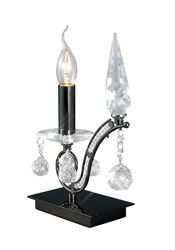 Inspired Lighting Inspireret Diyas - Tara - Bordlampe 1 Lys Sort Krom, Crystal