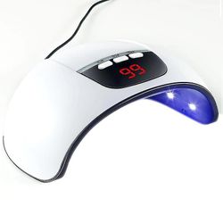 Barsinfi 54w Nail Lysbehandling Machine UV LED Lampe Dual Light Source Induktion Nail Lamp Hvid