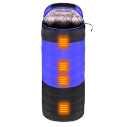 Ersam Lämmitetty makuupussi säilytyssäkillä ulkona talvi lämmin makuupussi retkeilyretkeilymatkalle Sininen