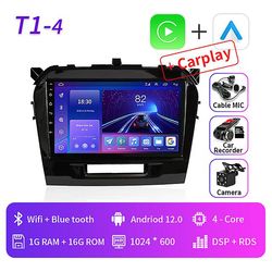 Bicaco Android 12 Til Suzuki Vitara 4 2015-2019 Bilradio Multimedievideoafspiller Navigation GPS Bil DVD 2din trådløs Carplay DSP Rds T1-4 1 16GB