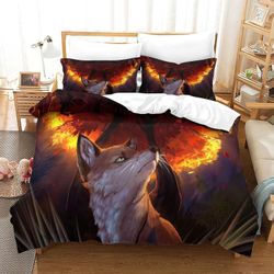 Kerota Art Fox D pussilakanavuodevaatteet Pehmeä mikrokuitupäällinen lapsille Teini-ikäiset Aikuiset Vanhukset, palasetti vetoketjusulkimella Do Do...