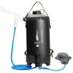 12L Kannettava Retkeilysuihku - Jalkapumppusuihkupussi letkulla ja suihkupäällä retkeilyyn ja retkeilyyn