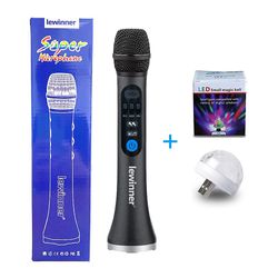 Lewinner L-899 trådlös mikrofon 30w mikrofon karaokemaskin professionell bluetooth handhållen bärbar högtalare ktv-spelare svart