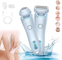 Bikinitrimmeri naisille, sähkökäyttöiset partakoneet naisille, 2 yhdessä häpykarvatrimmeri IPX7 vedenpitävä märkä- ja kuivakäyttö, henkilökohtainen...