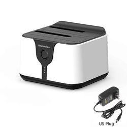 Kaksipaikkainen HDD-telakointiasemaOne Click Offline Clone SATA to USB 3.0 HDD -telakointiasema 2,5/3,5 tuuman SSD-kiintolevysovittimelle US Plug