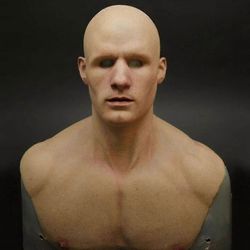 Lateksi mies kasvosuoja mies naamiointia koko pään naamio Cosplay Halloween Party Prop Kalju