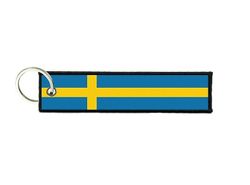 Sarl Acacha Port Cles Clef Cle Homme Homme Fabric brode udskriver svensk flag