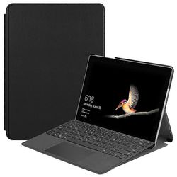 Microsoft Surface Go/go 2/go3 Tri-fold Stand Pu -nahka + PC-tablettikotelon kansi kynäpaikalla Tyyli A Microsoft Surface Go Black