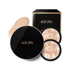 Ninesun Age20's Signature Essence Cover Pact+Refill SPF50+/PA++++ Moisture Makeup Products Mode Intensiv Svart 23